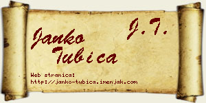Janko Tubica vizit kartica